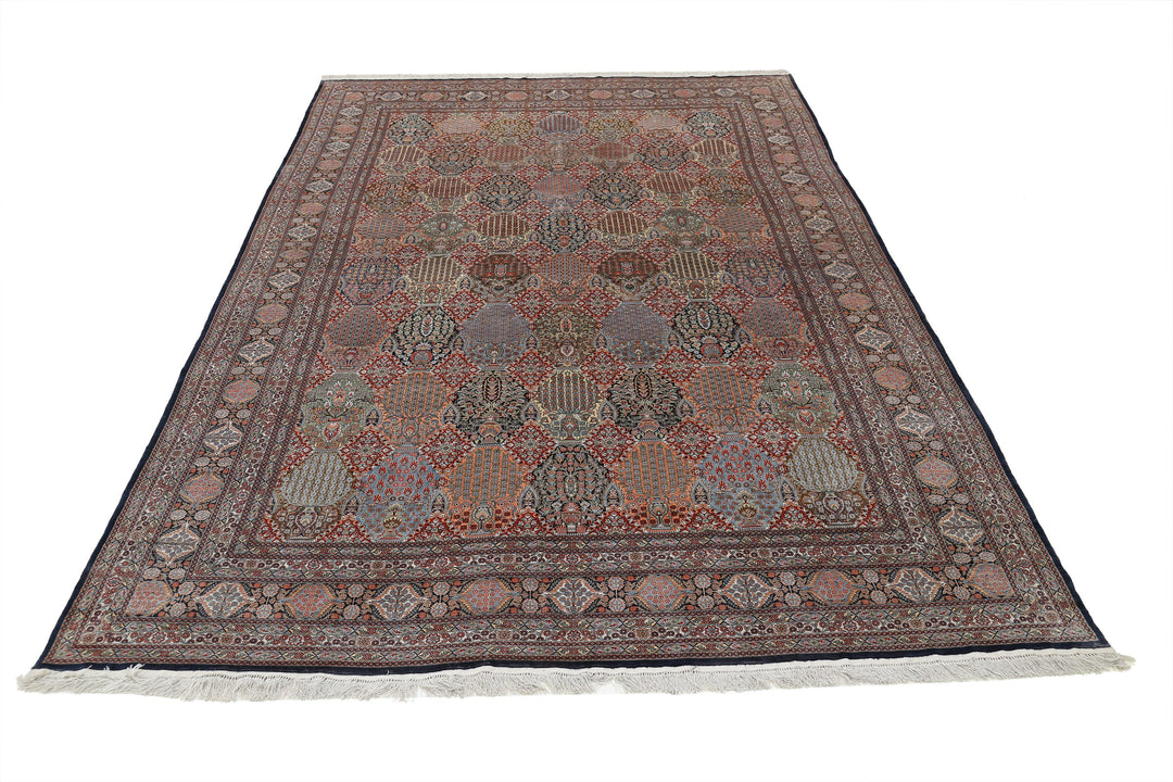 Afghan Qum Silk Rug 6' 0" x 9' 0" Hand-Knotted | No. AT56543