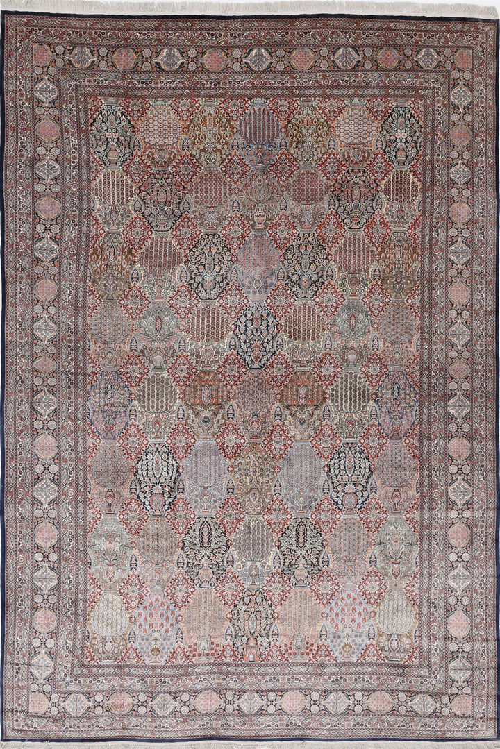 Afghan Qum Silk Rug 6' 0" x 9' 0" Hand-Knotted | No. AT56543