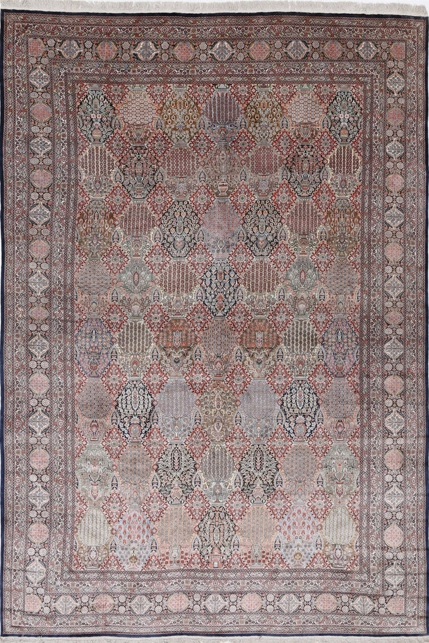 Hand Knotted Masterpiece Oriental Qum Silk Rug 6' 0" x 9' 0" - No. AT56543