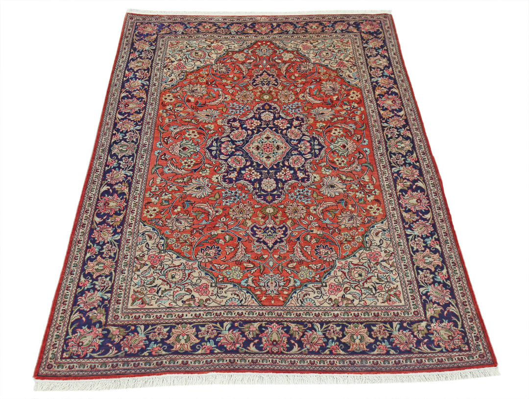 Afghan Oriental Rug 3' 3" x 4' 11" Hand-Knotted | No. AT47982