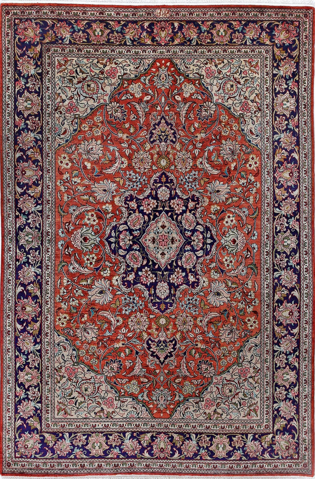 Hand Knotted Masterpiece Oriental Qum Silk Rug 3' 3" x 4' 11" - No. AT47982
