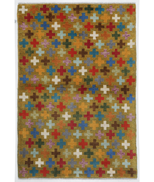 Hand Knotted Revival Wool Rug 2'  9" x 3'  11" - No. AT68903