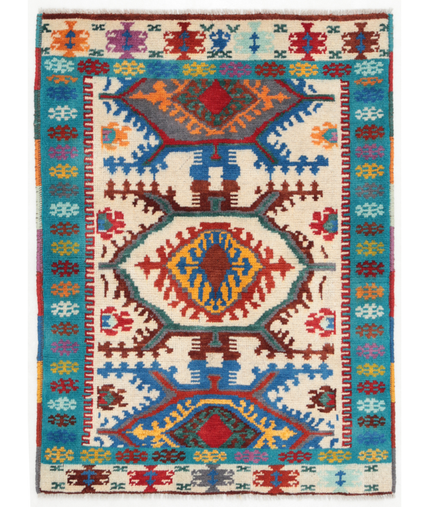 Hand Knotted Revival Wool Rug 2'  9" x 3'  8" - No. AT74984