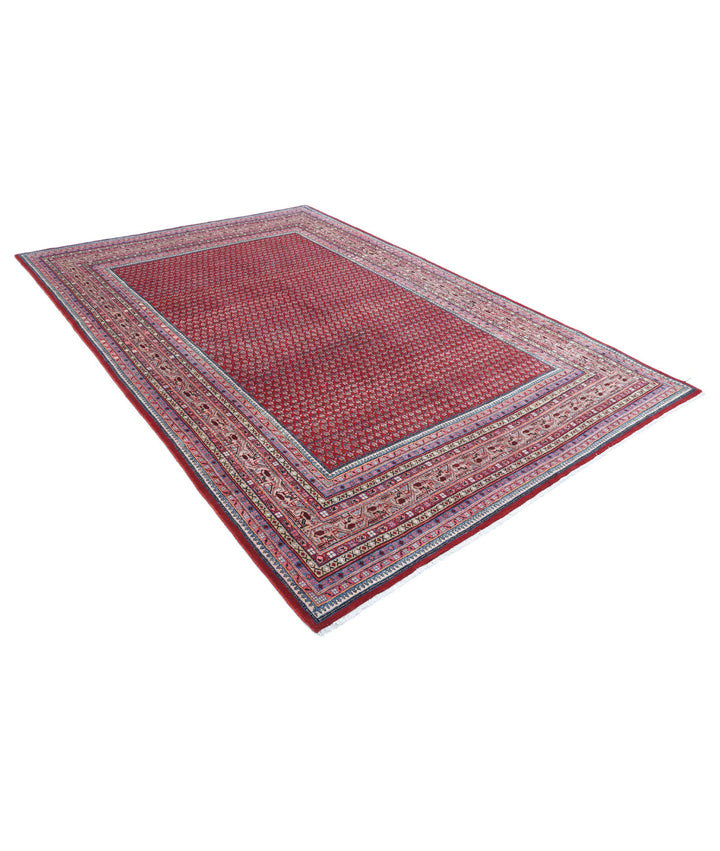 Red Afghan Mir Saraband Rug 6'10" x 10'2" Hand-Knotted | No. AT47060