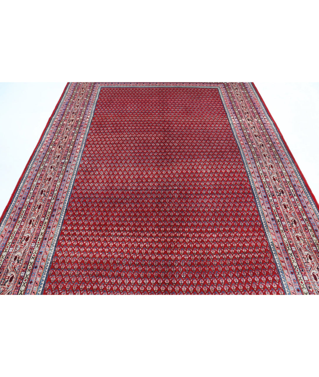 Red Afghan Mir Saraband Rug 6'10" x 10'2" Hand-Knotted | No. AT47060