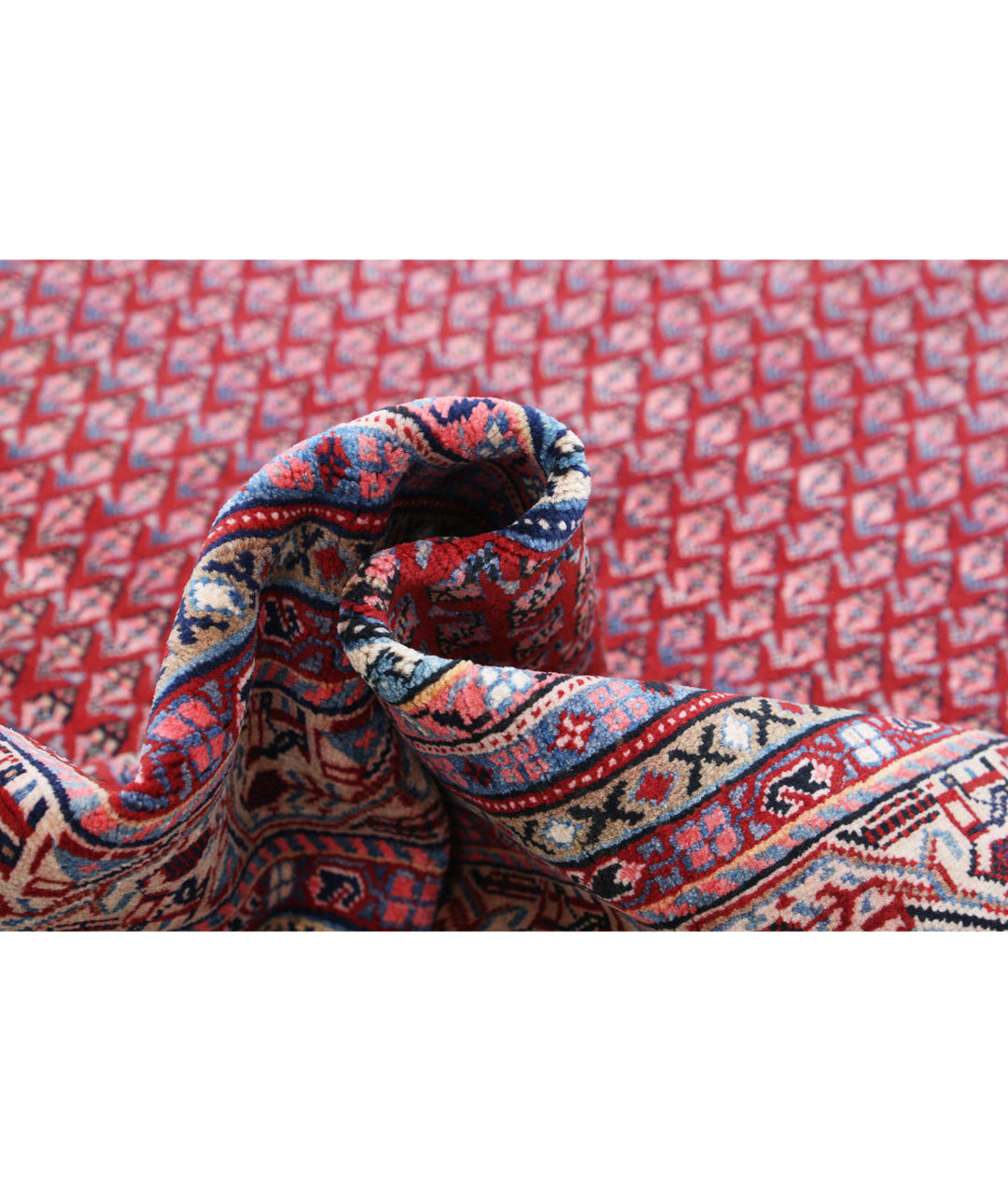 Red Afghan Mir Saraband Rug 6'10" x 10'2" Hand-Knotted | No. AT47060