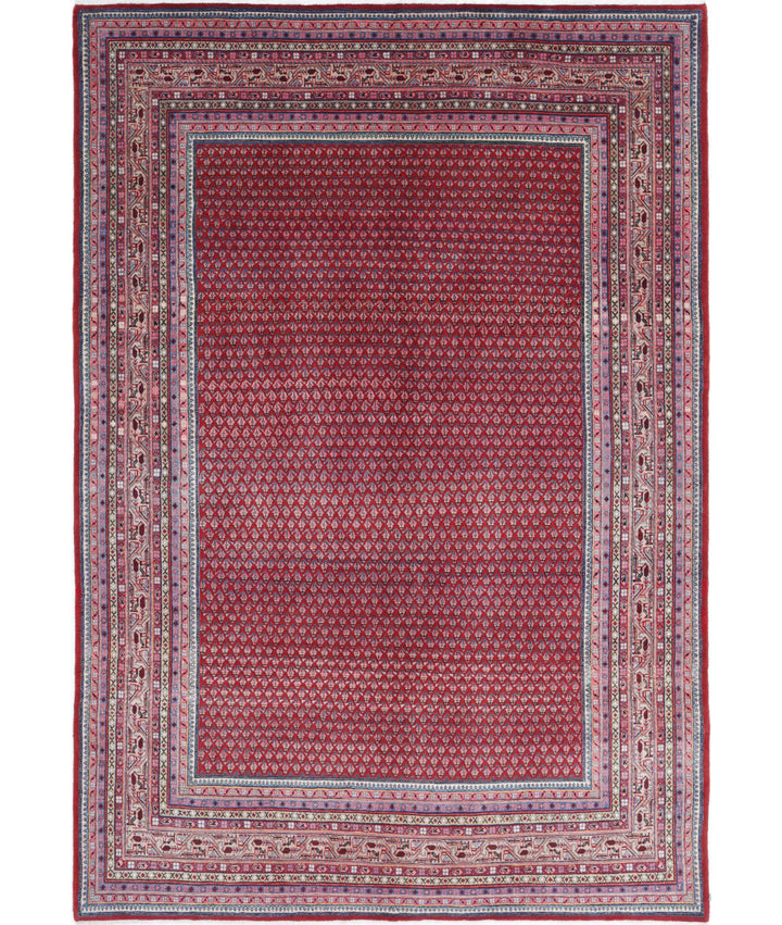 Red Afghan Mir Saraband Rug 6'10" x 10'2" Hand-Knotted | No. AT47060