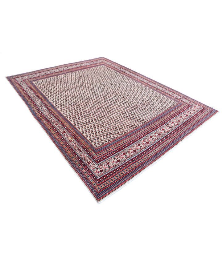 Ivory Afghan Mir Saraband Rug 7' 9" x 9' 11" Hand-Knotted | No. AT33349