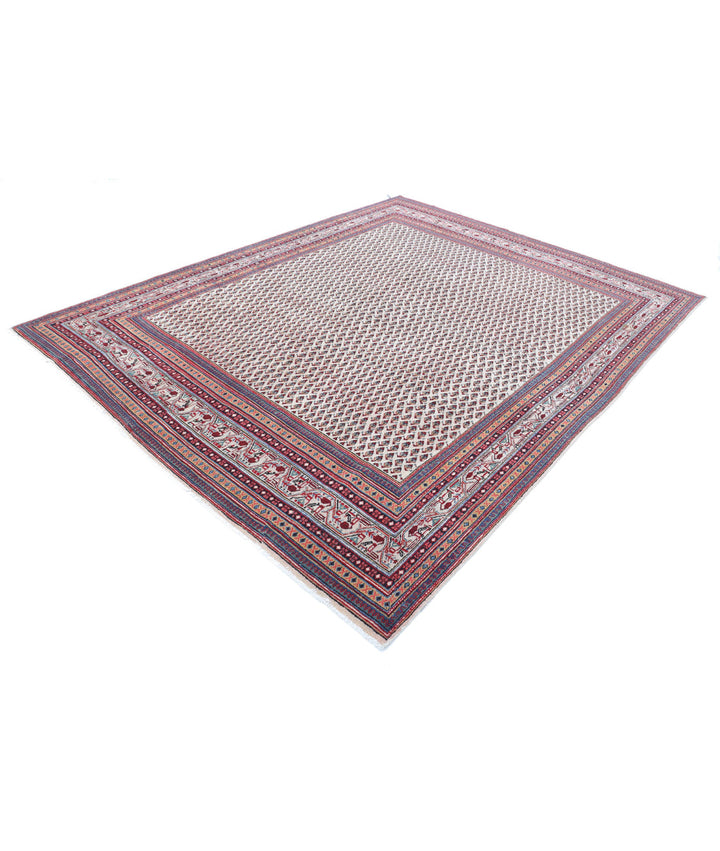 Ivory Afghan Mir Saraband Rug 7' 9" x 9' 11" Hand-Knotted | No. AT33349