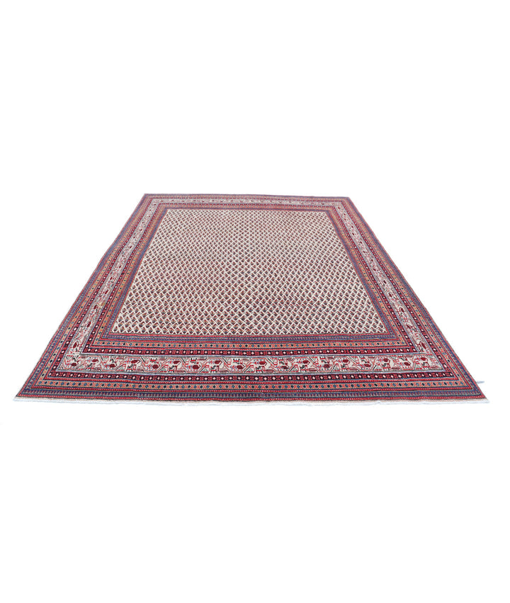 Ivory Afghan Mir Saraband Rug 7' 9" x 9' 11" Hand-Knotted | No. AT33349