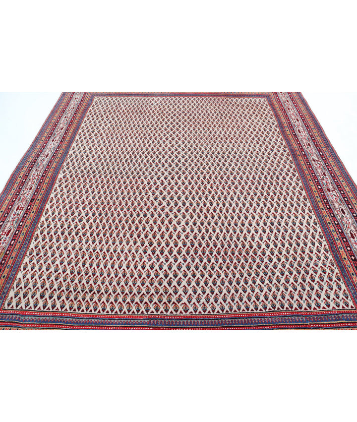 Ivory Afghan Mir Saraband Rug 7' 9" x 9' 11" Hand-Knotted | No. AT33349