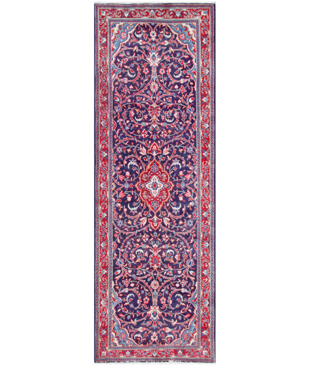 Hand Knotted Sarouk Wool Rug 3'  5" x 10'  1" - No. AT76775