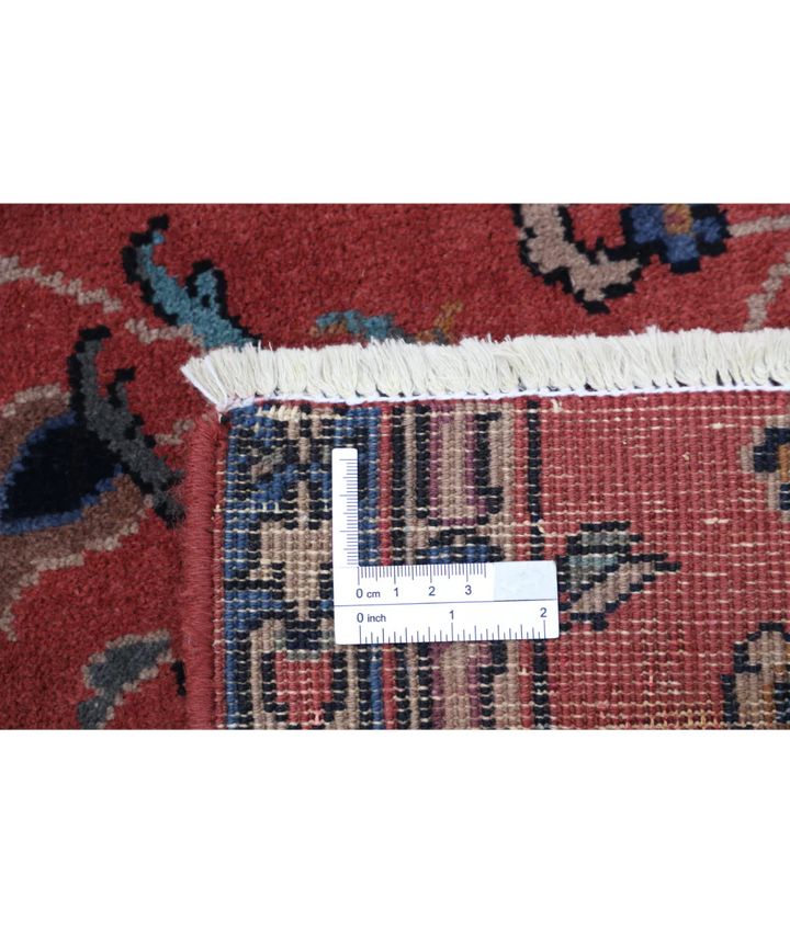 Red Afghan Sarouk Rug 7' 2" x 6' 6" Hand-Knotted | No. AT79995