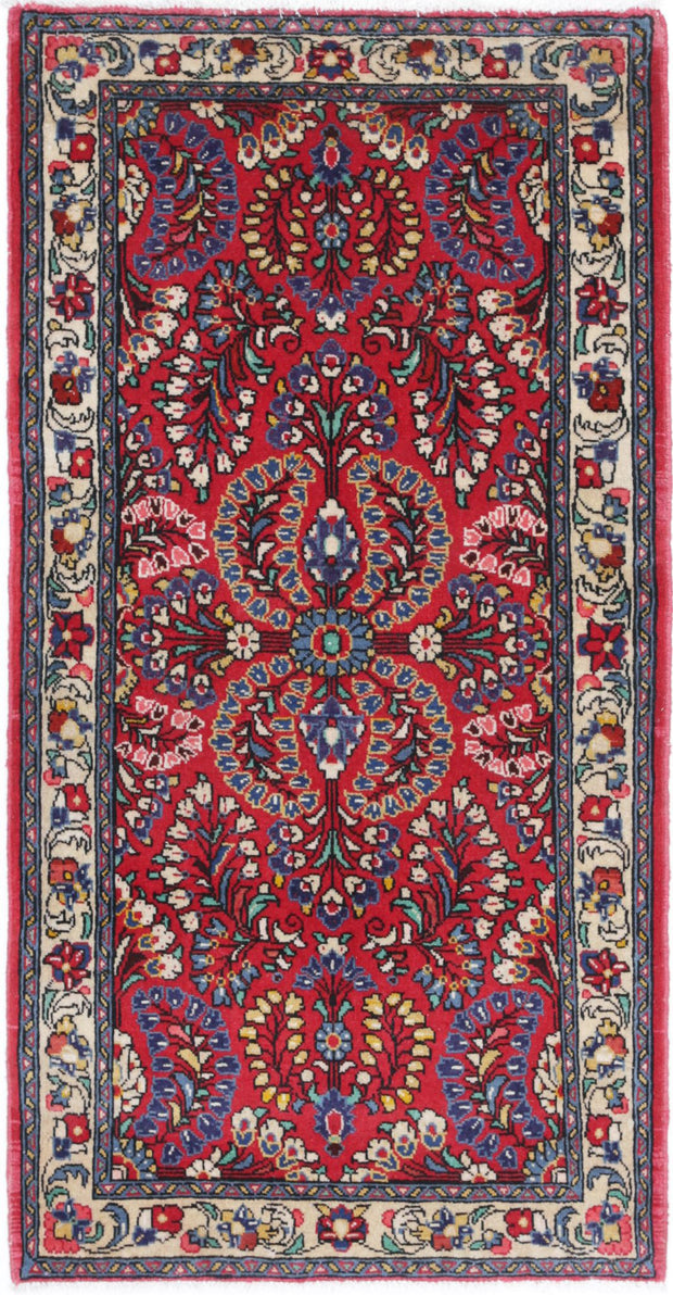 Hand Knotted Oriental Sarouk Wool Rug 2' 1" x 4' 2" - No. AT26699