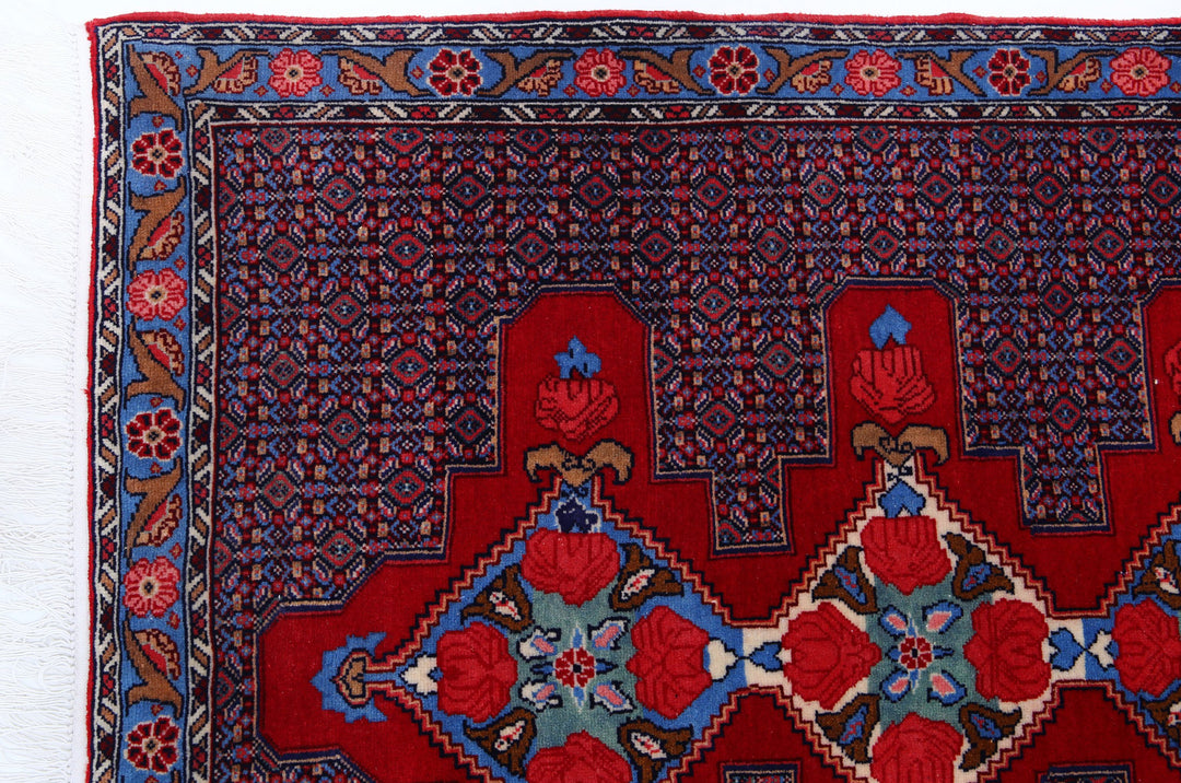 Afghan Senneh Runner Rug 3' 1" x 12' 1" Hand-Knotted | No. AT70388