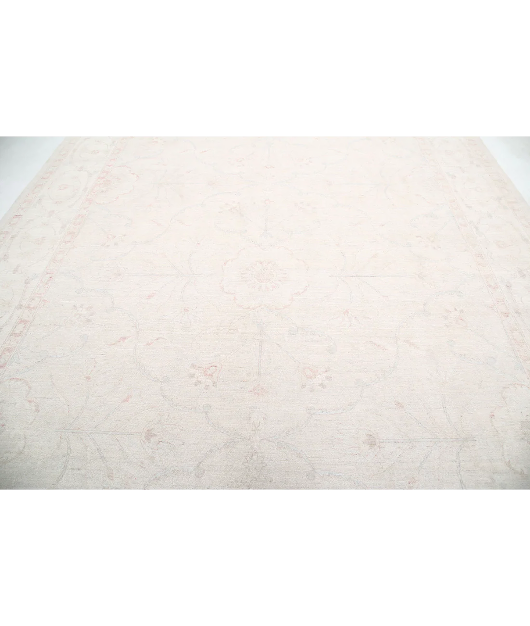 Ivory Afghan Tabriz Rug 10' 4" x 13' 7" Hand-Knotted | No. AT81364