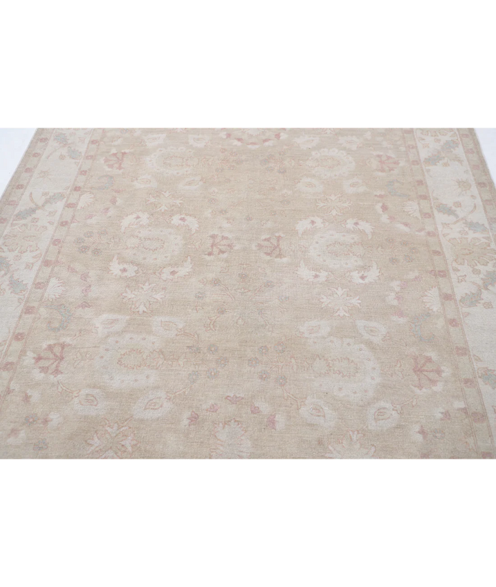 Brown Afghan Serenity Rug 6' 3" x 8' 6" Hand-Knotted | No. AT77625