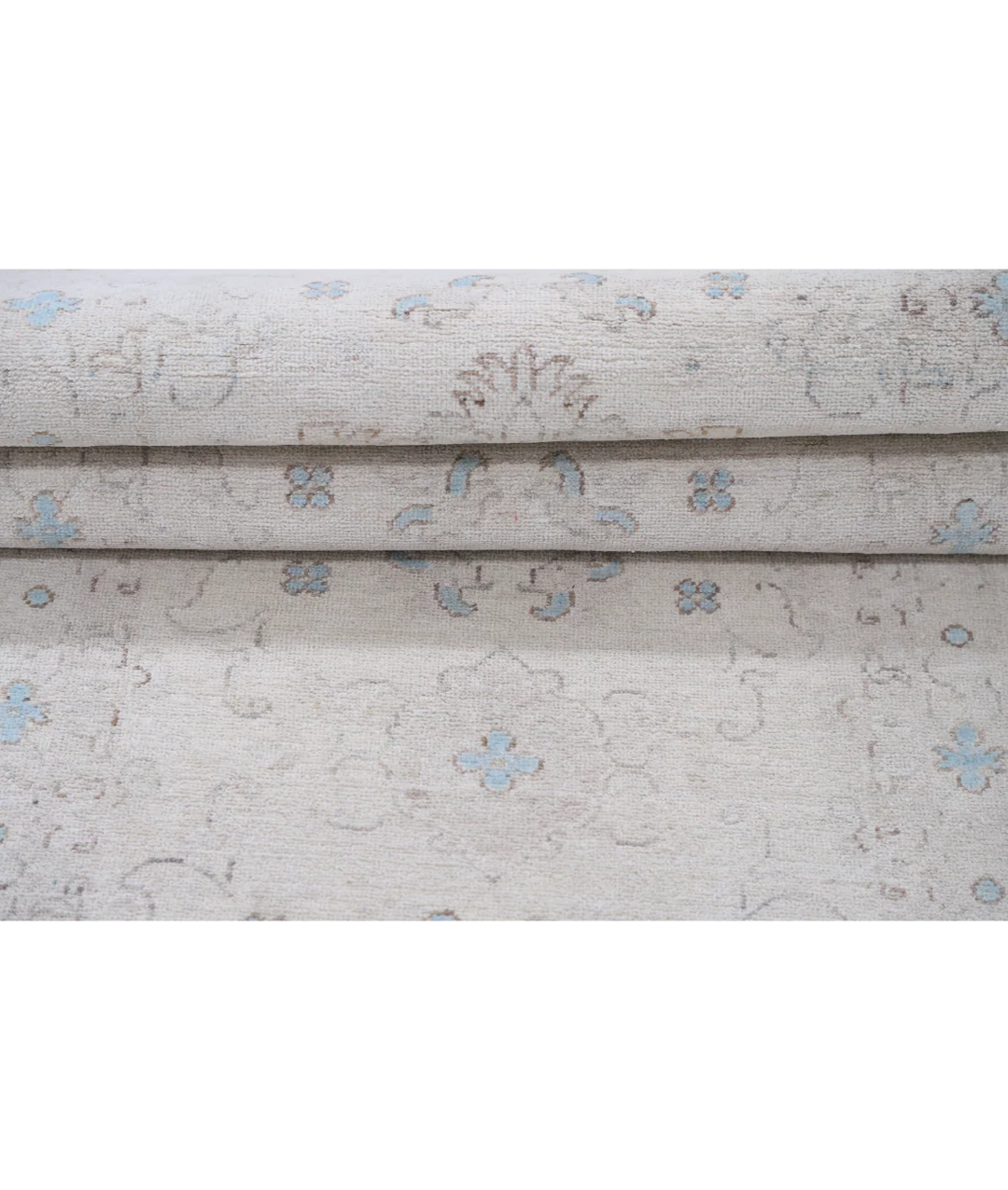 Ivory Afghan Serenity Rug 2' 7" x 8' 7" Hand-Knotted | No. AT72423