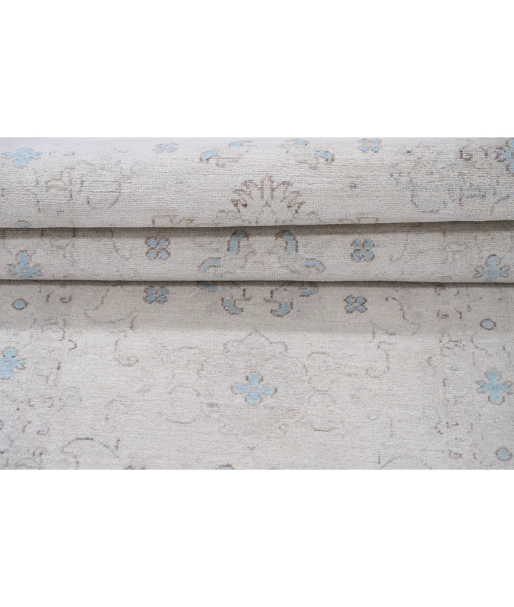 Ivory Afghan Serenity Rug 2' 7" x 8' 7" Hand-Knotted | No. AT72423