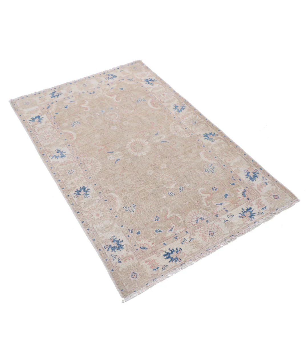 Brown Afghan Serenity Rug 3' 0" x 4' 8" Hand-Knotted | No. AT58210
