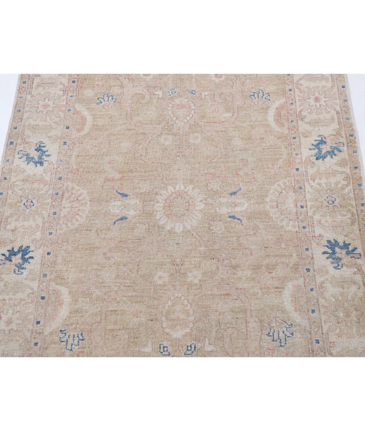 Brown Afghan Serenity Rug 3' 0" x 4' 8" Hand-Knotted | No. AT58210