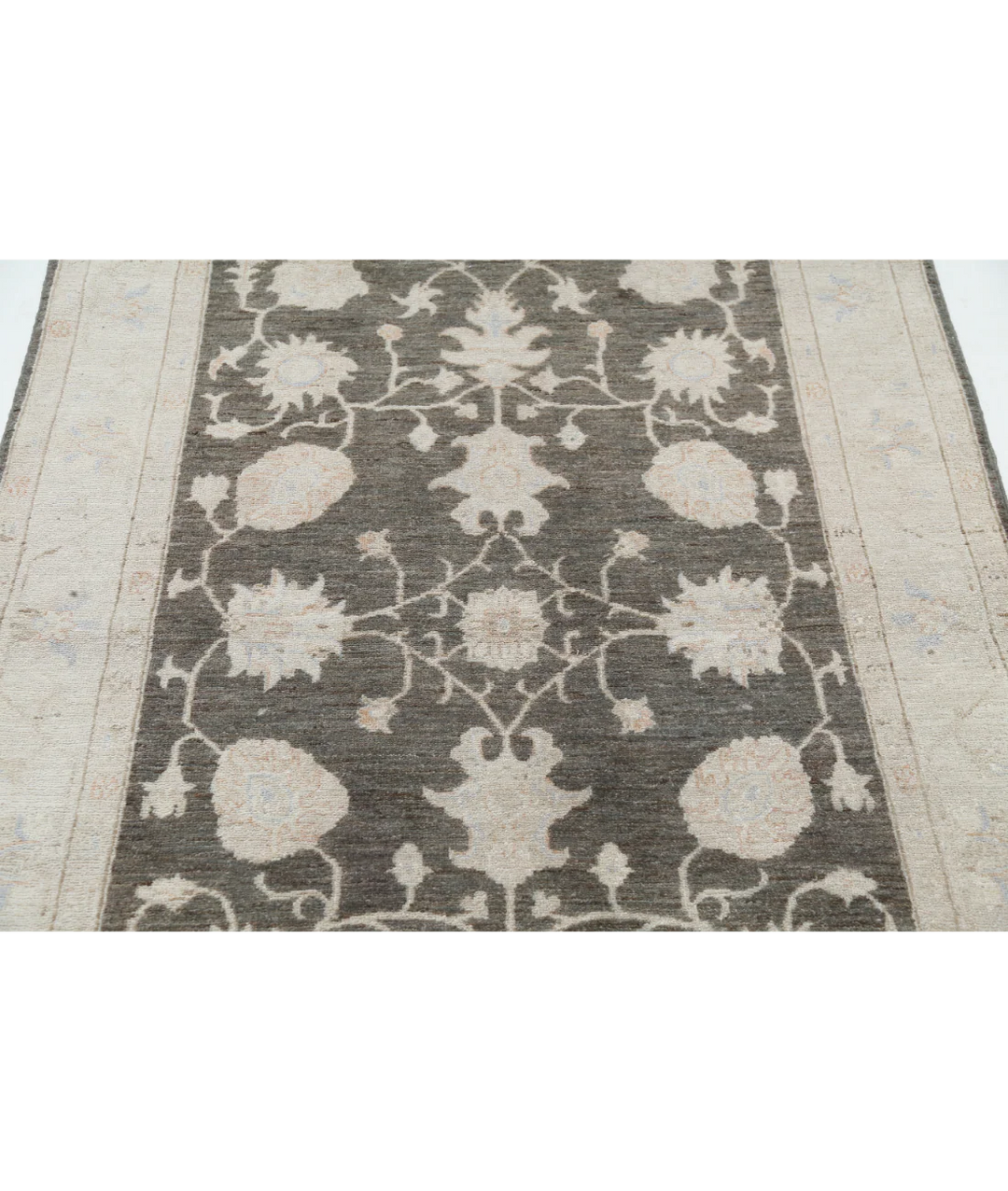 Brown Afghan Serenity Rug 4' 0" x 6' 1" Hand-Knotted | No. AT19807