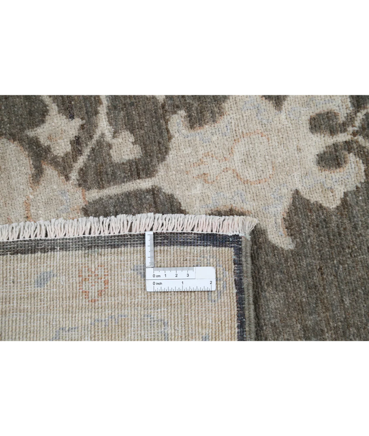 Brown Afghan Serenity Rug 4' 0" x 6' 1" Hand-Knotted | No. AT19807