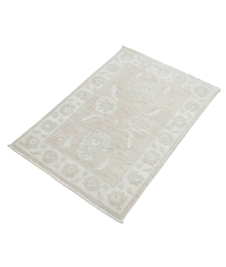 Brown Afghan Serenity Rug 2' 2" x 3' 4" Hand-Knotted | No. AT39157