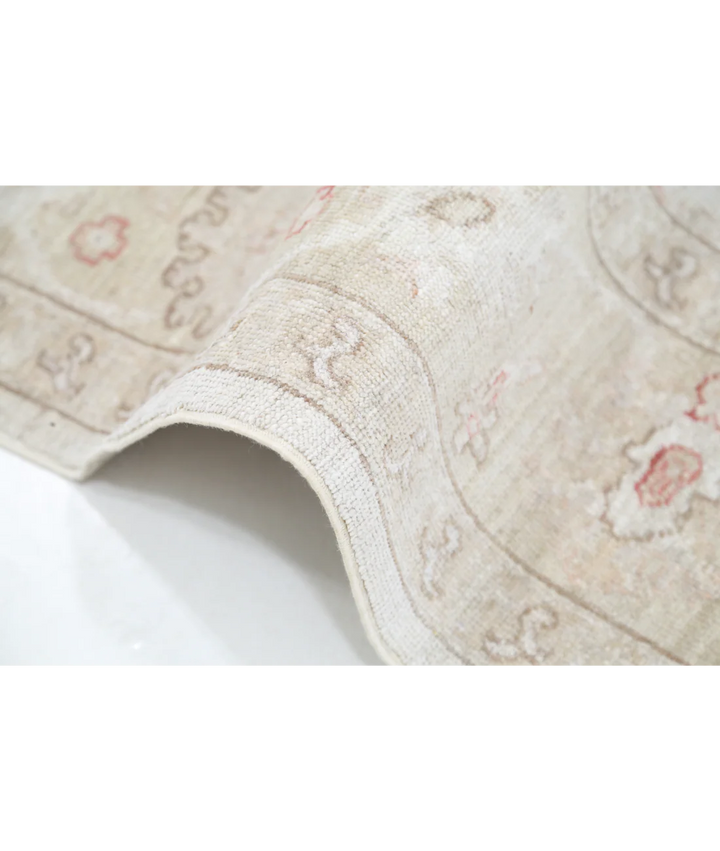 Ivory Afghan Serenity Rug 5' 11" x 9' 3" Hand-Knotted | No. AT29536
