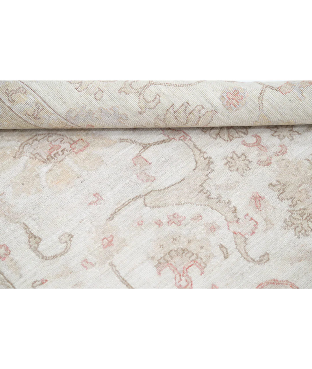 Ivory Afghan Serenity Rug 5' 11" x 9' 3" Hand-Knotted | No. AT29536