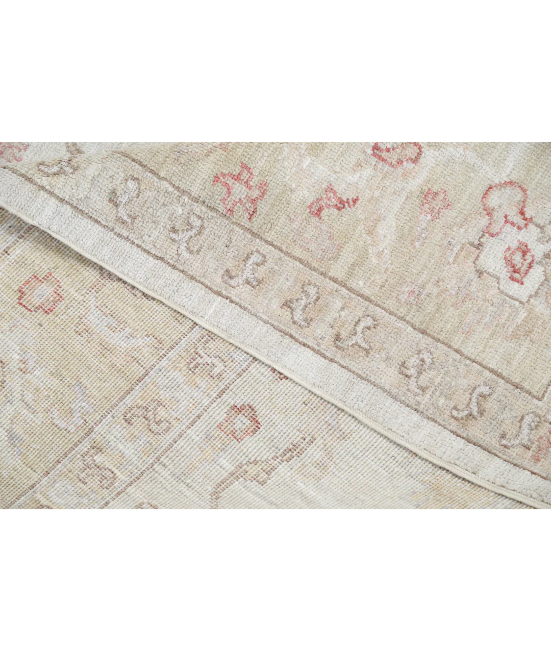 Ivory Afghan Serenity Rug 5' 11" x 9' 3" Hand-Knotted | No. AT29536