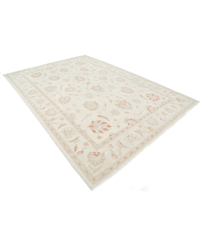Ivory Afghan Serenity Rug 8' 2" x 11' 10" Hand-Knotted | No. AT49573