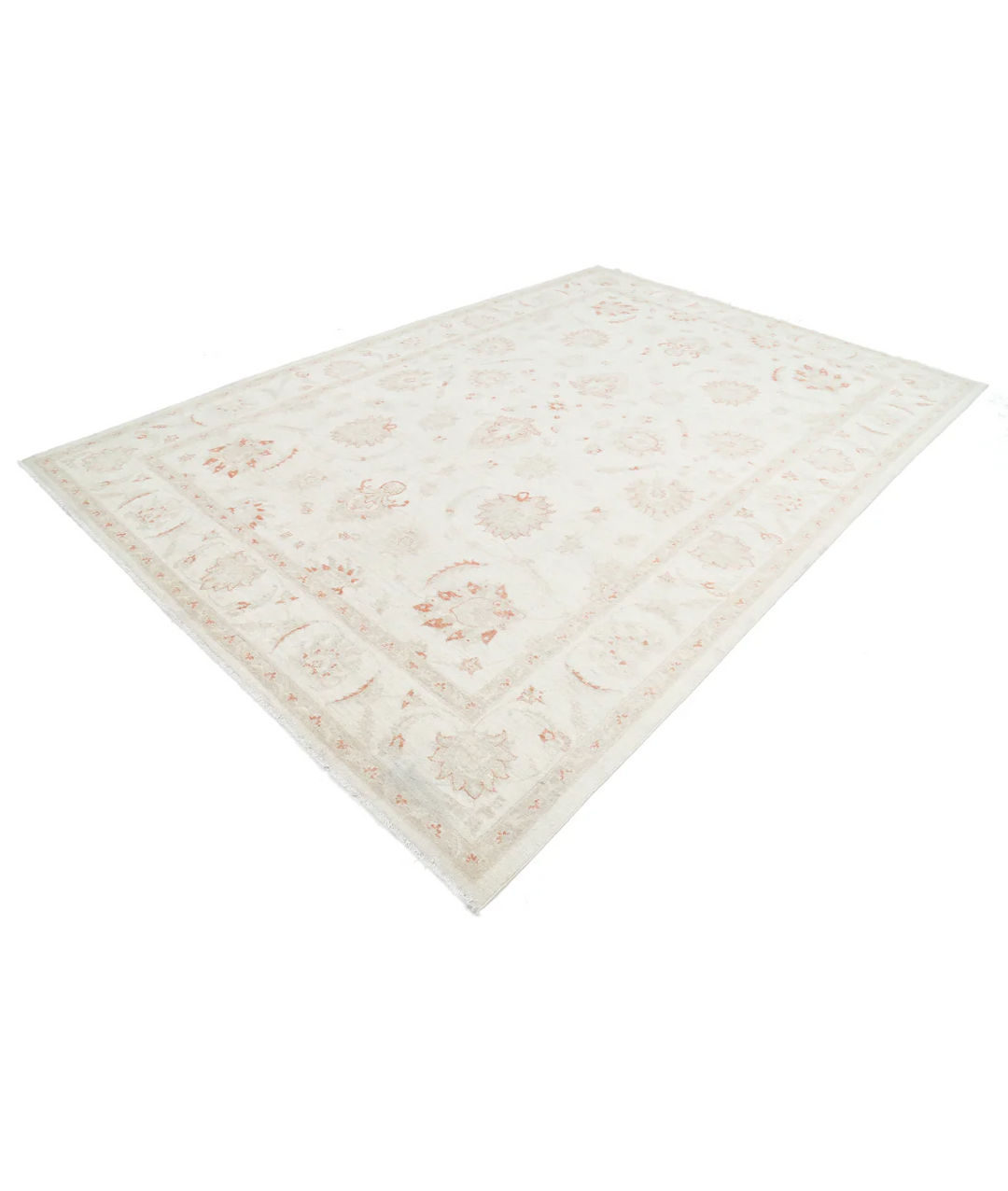 Ivory Afghan Serenity Rug 8' 2" x 11' 10" Hand-Knotted | No. AT49573