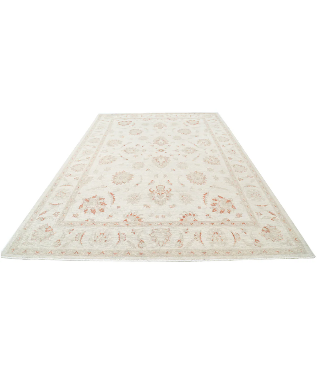 Ivory Afghan Serenity Rug 8' 2" x 11' 10" Hand-Knotted | No. AT49573