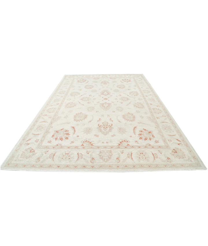 Ivory Afghan Serenity Rug 8' 2" x 11' 10" Hand-Knotted | No. AT49573