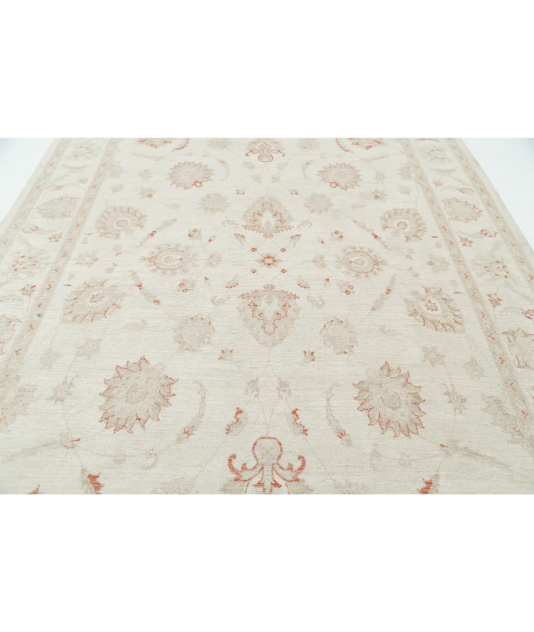 Ivory Afghan Serenity Rug 8' 2" x 11' 10" Hand-Knotted | No. AT49573