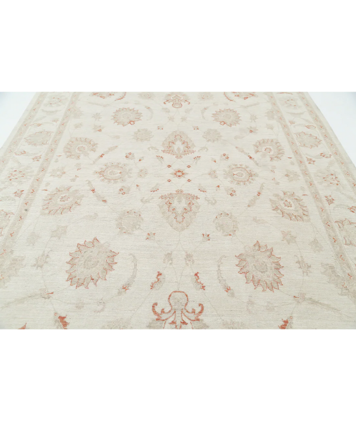 Ivory Afghan Serenity Rug 8' 2" x 11' 10" Hand-Knotted | No. AT49573