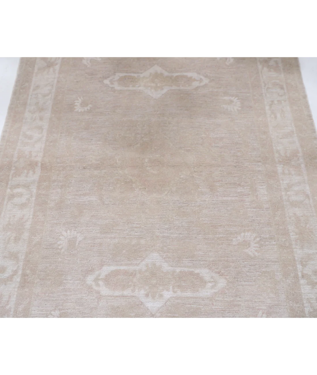 Beige Afghan Serenity Rug 3' 11" x 5' 7" Hand-Knotted | No. AT61340