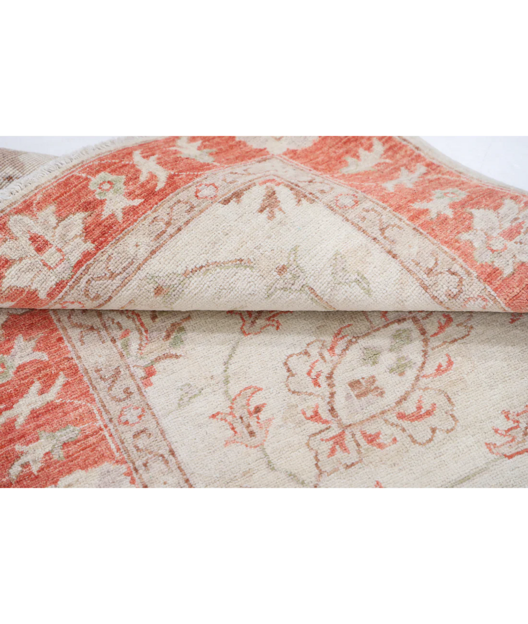 Ivory Afghan Serenity Rug 2' 7" x 3' 11" Hand-Knotted | No. AT77322