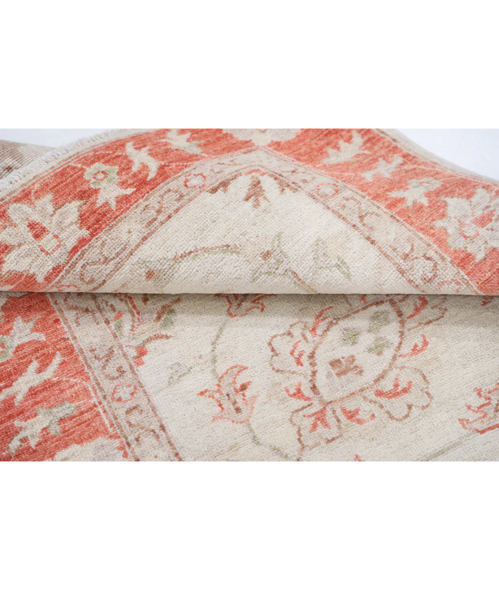 Ivory Afghan Serenity Rug 2' 7" x 3' 11" Hand-Knotted | No. AT77322