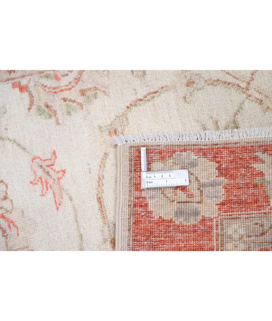 Ivory Afghan Serenity Rug 2' 7" x 3' 11" Hand-Knotted | No. AT77322
