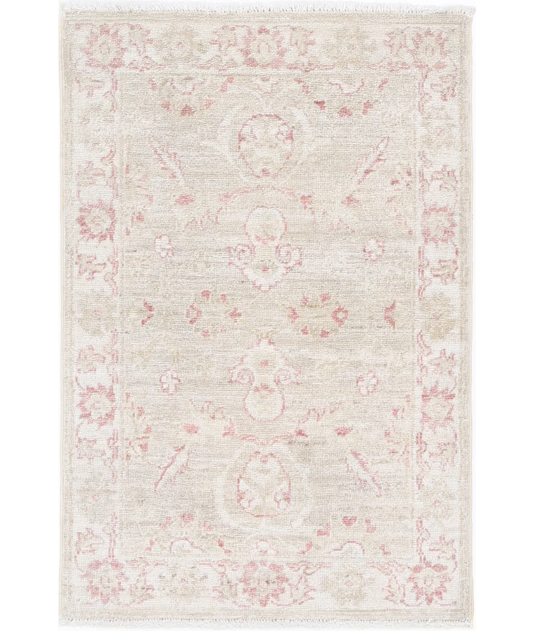 Beige Afghan Serenity Rug 2' 0" x 3' 1" Hand-Knotted