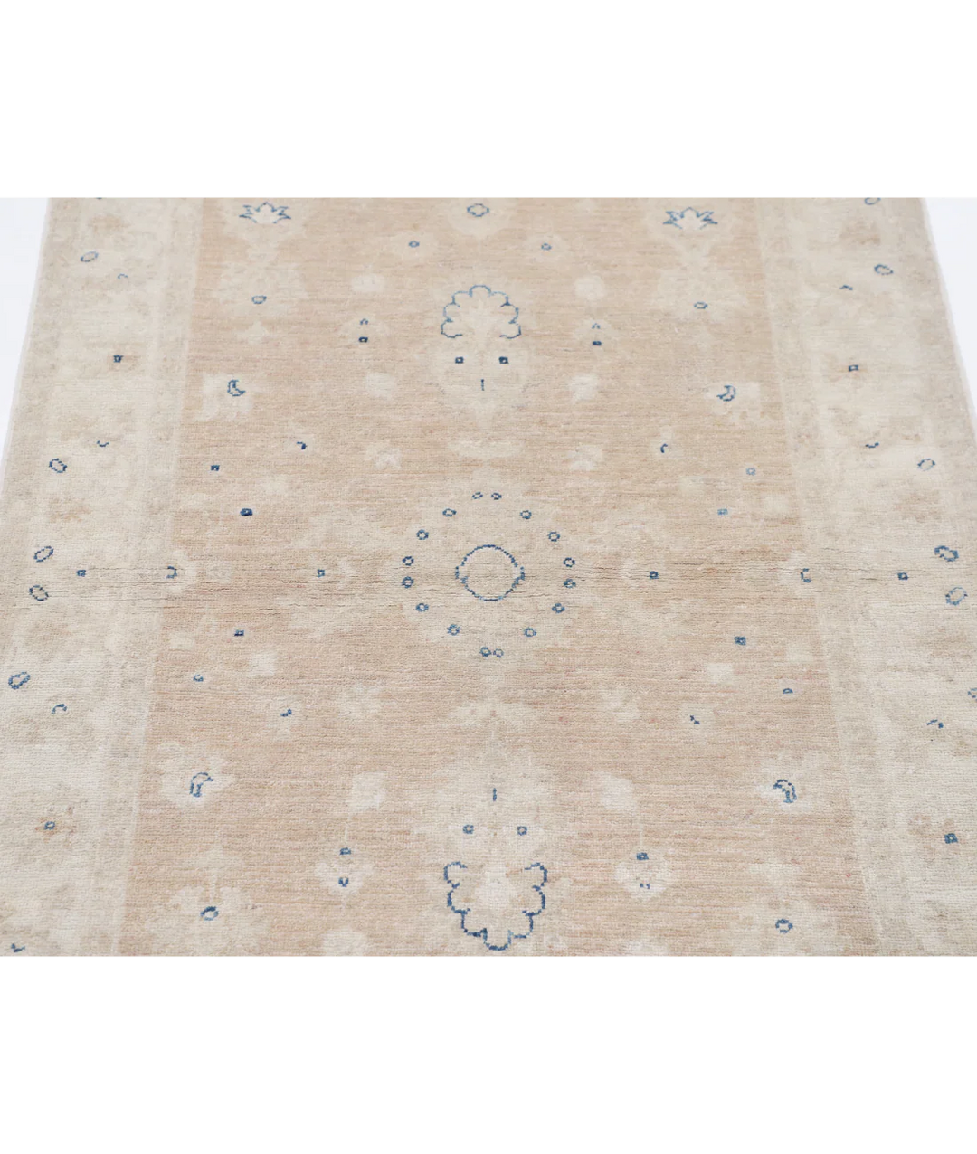 Brown Afghan Serenity Rug 3' 3" x 4' 11" Hand-Knotted | No. AT75016