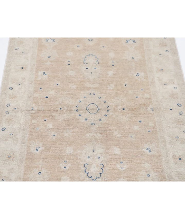 Brown Afghan Serenity Rug 3' 3" x 4' 11" Hand-Knotted | No. AT75016