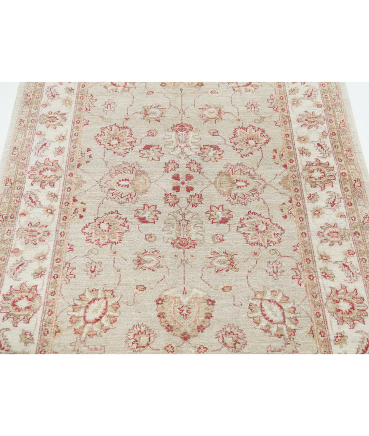 Ivory Afghan Serenity Rug 3' 10" x 5' 5" Hand-Knotted | No. AT74776