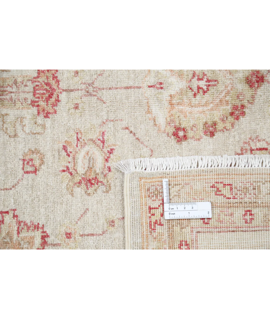 Ivory Afghan Serenity Rug 3' 10" x 5' 5" Hand-Knotted | No. AT74776