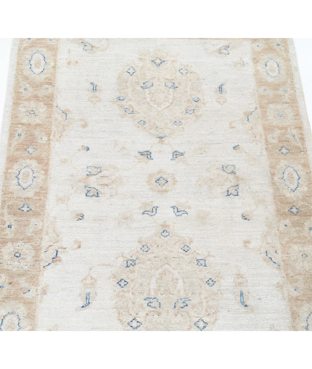 Beige Afghan Serenity Rug 2' 6" x 3' 9" Hand-Knotted | No. AT62956