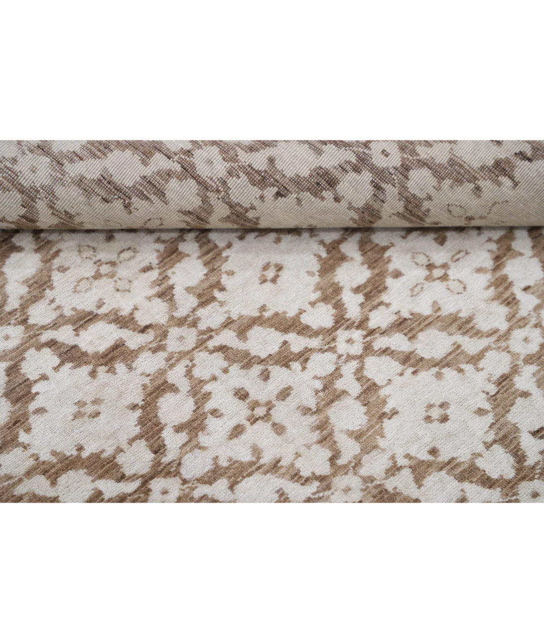 Brown Afghan Tabriz Rug 5' 11" x 9' 9" Hand-Knotted | No. AT54996