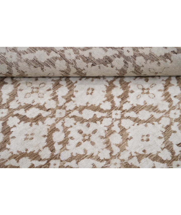Brown Afghan Tabriz Rug 5' 11" x 9' 9" Hand-Knotted | No. AT54996