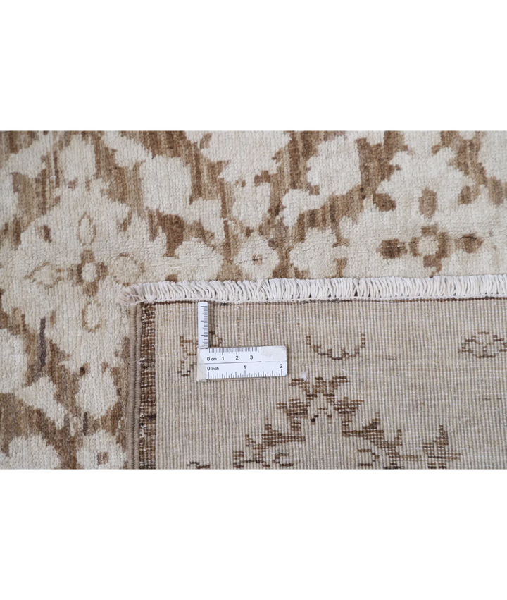 Brown Afghan Tabriz Rug 5' 11" x 9' 9" Hand-Knotted | No. AT54996